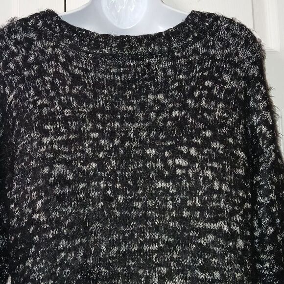 Rock & Republic black silver metallic super soft sweater holiday party Sz L NWOT - Picture 6 of 7